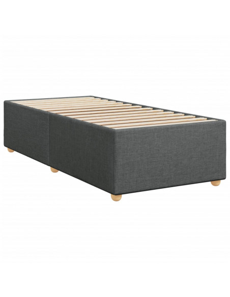 Giroletto a Molle con Materasso Grigio Scuro 90x200 cm Tessuto
