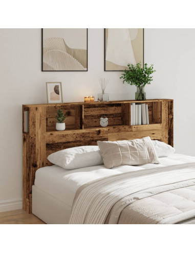 Testiera Contenitore Legno Antico 180x18,5x102,5 cm Truciolato