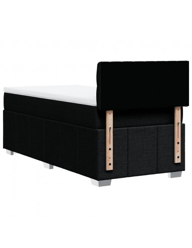 Giroletto a Molle con Materasso Nero 90x190 cm in Tessuto