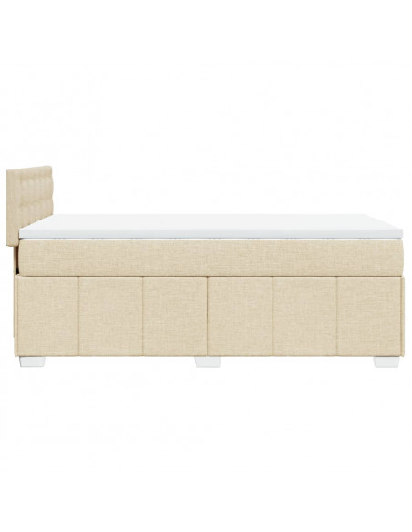 Giroletto a Molle con Materasso Crema 100x200 cm in Tessuto