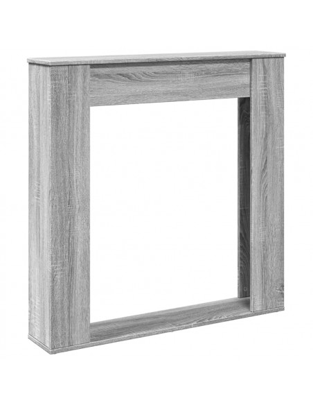 Cornice per Camino Grigio Sonoma 100x20x100 cm in Truciolato