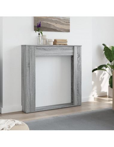 Cornice per Camino Grigio Sonoma 100x20x100 cm in Truciolato