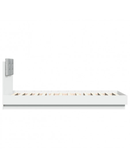 Giroletto con Testiera e LED Bianco 90x200 cm