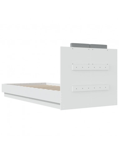 Giroletto con Testiera e LED Bianco 90x200 cm