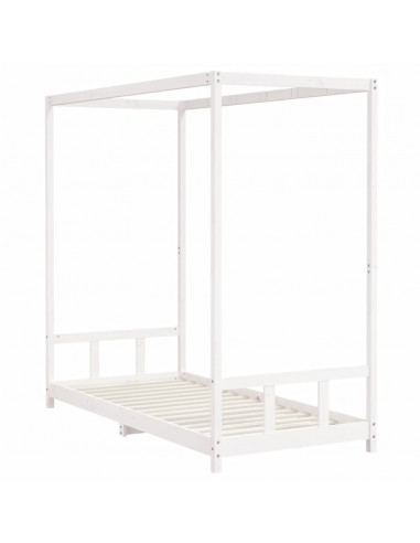 Giroletto per Bambini Bianco 90x200cm in Legno Massello di Pino