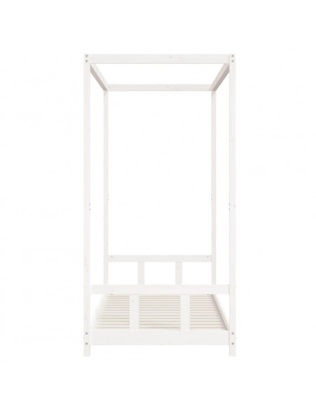 Giroletto per Bambini Bianco 90x200cm in Legno Massello di Pino