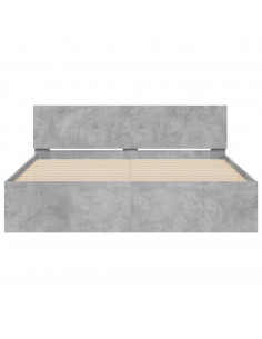 Giroletto con Testiera e LED Grigio Cemento 160x200 cm 2