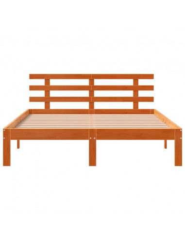 Giroletto con Testiera Marrone Cera 120x190 cm Massello Pino