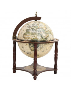 Bar a Globo Portavini Marrone Legno Massello di Eucalipto 2