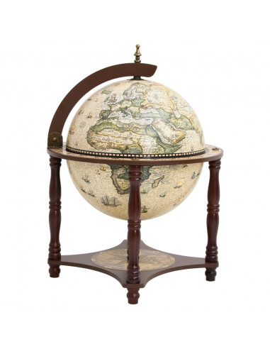 Bar a Globo Portavini Marrone Legno Massello di Eucalipto