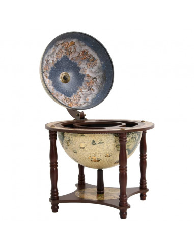 Bar a Globo Portavini Marrone Legno Massello di Eucalipto