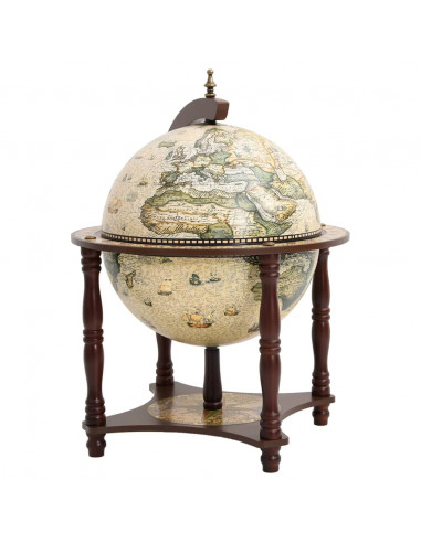 Bar a Globo Portavini Marrone Legno Massello di Eucalipto