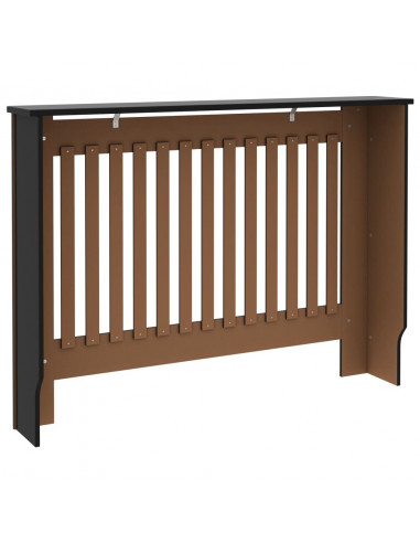 Copertura per Radiatore Nera 112x19x81,5 cm in MDF