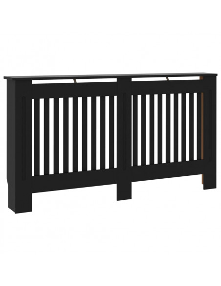 Copertura per Radiatore Nera 152x19x81,5 cm in Legno Multistrato