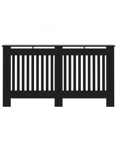 Copertura per Radiatore Nera 152x19x81,5 cm in Legno Multistrato