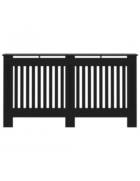 Copertura per Radiatore Nera 152x19x81,5 cm in Legno Multistrato