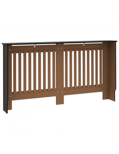 Copertura per Radiatore Nera 152x19x81,5 cm in Legno Multistrato