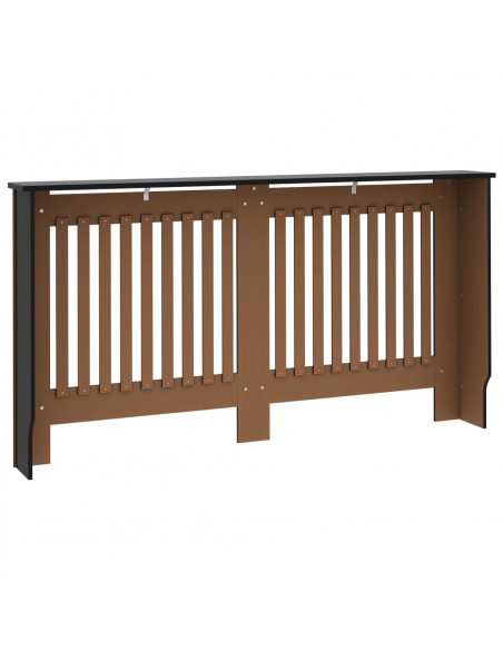 Copertura per Radiatore Nera 152x19x81,5 cm in Legno Multistrato