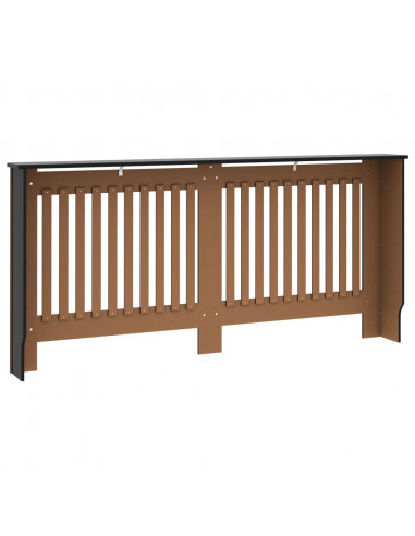 Copertura per Radiatore Nera 172x19x81,5 cm in MDF