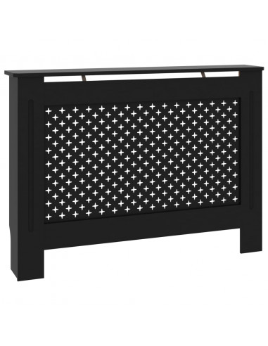 Copertura per Radiatore Nera 112x19x81,5 cm in MDF
