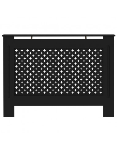 Copertura per Radiatore Nera 112x19x81,5 cm in MDF