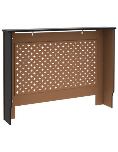 Copertura per Radiatore Nera 112x19x81,5 cm in MDF