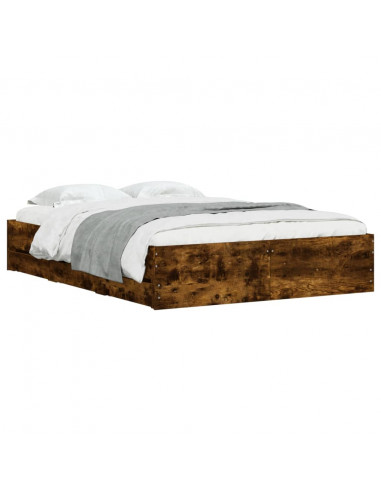 Giroletto con Cassetti Rovere Fumo 135x190 cm Legno Multistrato