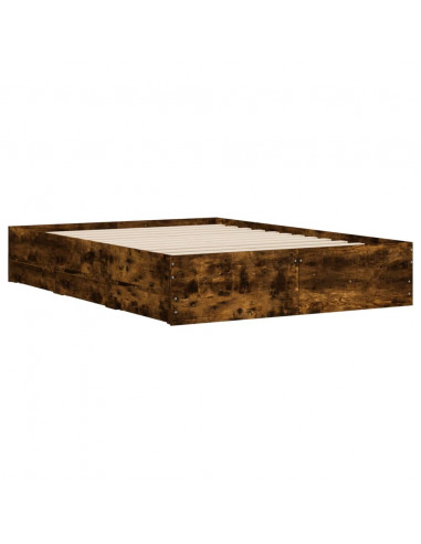 Giroletto con Cassetti Rovere Fumo 135x190 cm Legno Multistrato