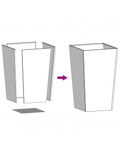 Fioriere da Giardino 2 pz Bianche 45x45x75 cm in Acciaio