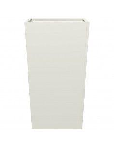 Fioriere da Giardino 2 pz Bianche 45x45x75 cm in Acciaio 2