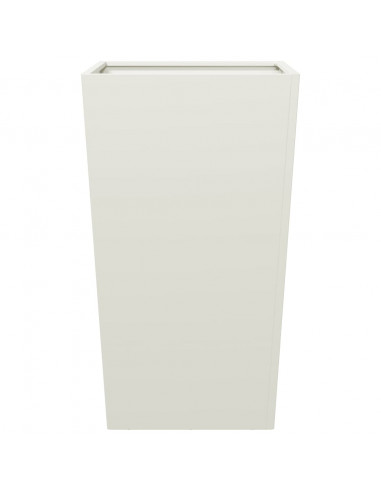 Fioriere da Giardino 2 pz Bianche 45x45x75 cm in Acciaio