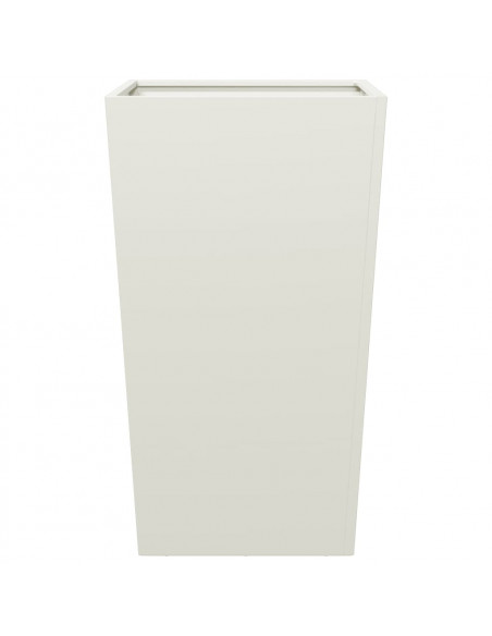 Fioriere da Giardino 2 pz Bianche 45x45x75 cm in Acciaio