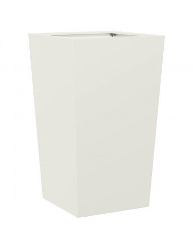 Fioriere da Giardino 2 pz Bianche 45x45x75 cm in Acciaio