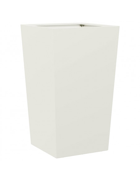 Fioriere da Giardino 2 pz Bianche 45x45x75 cm in Acciaio
