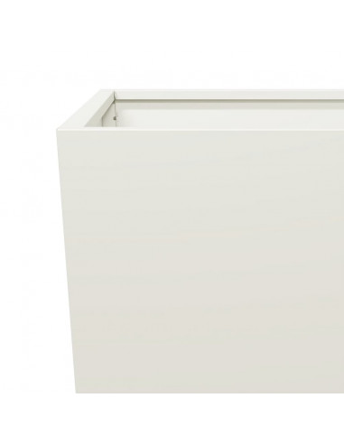 Fioriere da Giardino 2 pz Bianche 45x45x75 cm in Acciaio