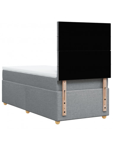 Giroletto a Molle con Materasso Grigio Chiaro 80x200 cm Tessuto