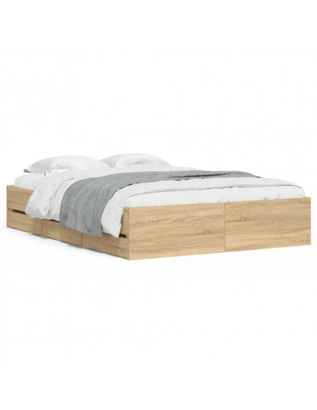 Giroletto Cassetti Rovere Sonoma 135x190 cm Legno Multistrato