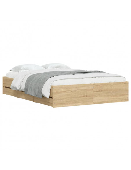 Giroletto Cassetti Rovere Sonoma 135x190 cm Legno Multistrato