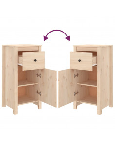 Credenze 2 pz 40x35x80 cm in Legno Massello di Pino 2
