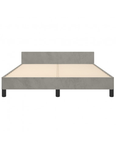 Giroletto con Testiera Grigio Chiaro 140x200 cm in Velluto