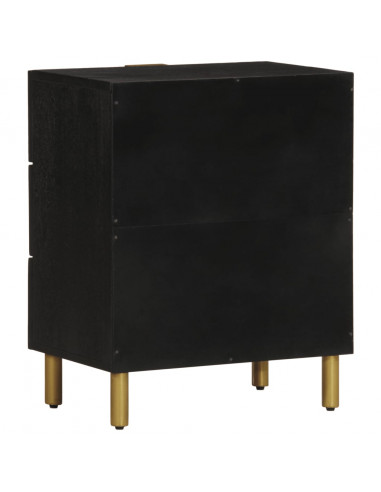 Comodino Nero 50x33x62 cm in Legno Multistrato