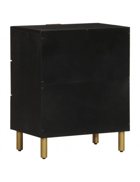 Comodino Nero 50x33x62 cm in Legno Multistrato