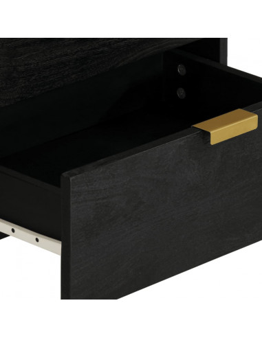 Comodino Nero 50x33x62 cm in Legno Multistrato