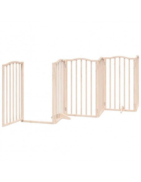 Cancello per Cani con Porta Pieghevole 9 Pannelli 450 cm Pioppo