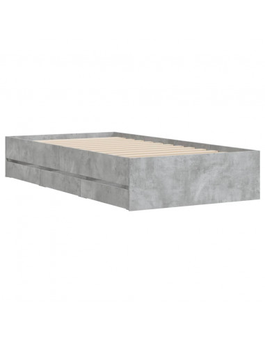 Giroletto Cassetti Grigio Cemento 90x200 cm Legno Multistrato