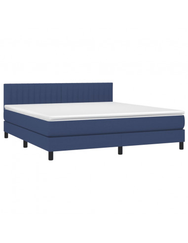 Giroletto a Molle con Materasso Blu 180x200 cm in Tessuto