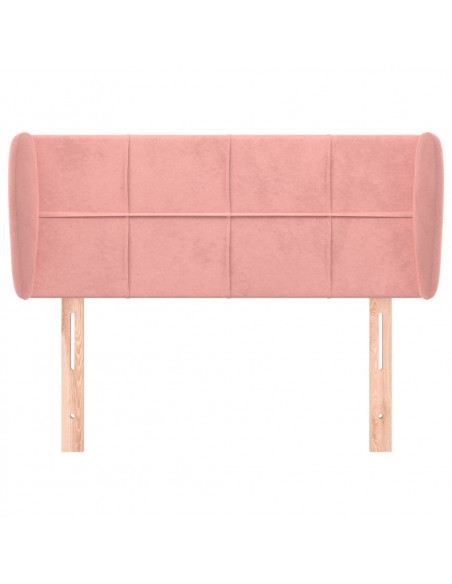 Testiera ad Orecchio Rosa 83x23x78/88 cm in Velluto