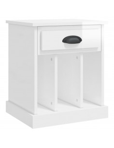 Comodino Bianco Lucido 43x36x50 cm 2