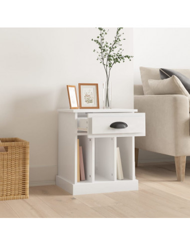 Comodino Bianco Lucido 43x36x50 cm