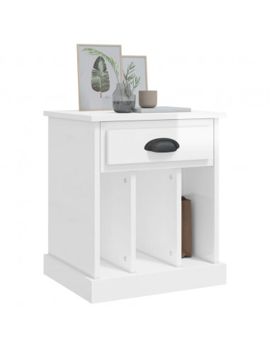 Comodino Bianco Lucido 43x36x50 cm